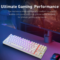 Redragon K552 Mechanical Gaming Keyboard Arabic Rgb Led Backlit Wired With Anti-Dust Proof Switches For Windows Pc (White, 87 Key Blue Switches)