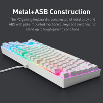 Redragon K552 Mechanical Gaming Keyboard Arabic Rgb Led Backlit Wired With Anti-Dust Proof Switches For Windows Pc (White, 87 Key Blue Switches)