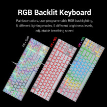 Redragon K552 Mechanical Gaming Keyboard Rgb Led Backlit Wired With Anti-Dust Proof Switches For Windows Pc (White, 87 Key Red Switches)