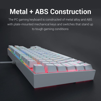 Redragon K552 Mechanical Gaming Keyboard Rgb Led Backlit Wired With Anti-Dust Proof Switches For Windows Pc (White, 87 Key Red Switches)