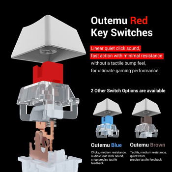 Redragon K552 Mechanical Gaming Keyboard Rgb Led Backlit Wired With Anti-Dust Proof Switches For Windows Pc (White, 87 Key Red Switches)