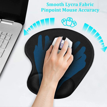 REDROMAN Ergonomic Mouse Pads With Comfortable Gel Wrist Rest Support And Lycra Cloth