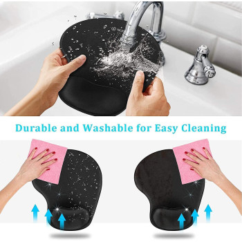 REDROMAN Ergonomic Mouse Pads With Comfortable Gel Wrist Rest Support And Lycra Cloth