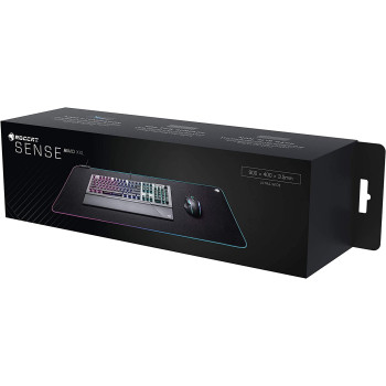 ROCCAT Sense Aimo Xxl Gaming Mousepad - Aimo Led Illumination, Maximum Precision, Rubberized Bottom, (900 Mm X 400 Mm X 3.5 Mm), Black