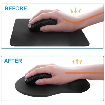 Rubik Non-Slip Soft Skin Mouse Mat Pad With Gel Wrist Rest Support