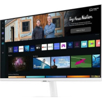 SAMSUNG 27" Inch White Smart Monitor 27Bm501| Smart Tv Experience, Remote And Speaker | Wired & Wireless Connectivity With Mobile, Laptop, Pc | Wifi & Bluetooth | Ls27Bm501Emxue