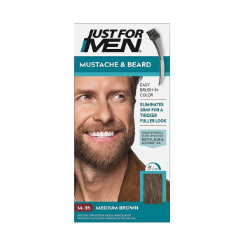 Just For Men Mustache And Beard Hair Colour Medium Brown M-35 68G Hair Color