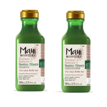 MAUI MOISTURE Pack Of 2 Thicken & Restore Bamboo Fibre Shampoo 385 Ml Plus Conditioner 385 Ml