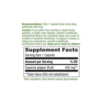 Nature's Way Pack Of 2 Cayenne Fruit 40,000 Shu Dietary Supplement - 180 Vegan Capsules