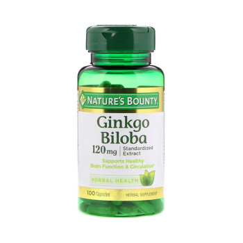 NATURE'S BOUNTY Ginkgo Biloba Standardized Extract - 100 Capsules Supplements