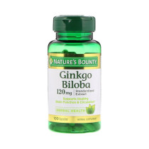 NATURE'S BOUNTY Ginkgo Biloba Standardized Extract - 100 Capsules Supplements