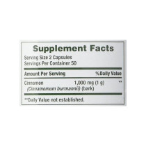 NATURE'S BOUNTY Cinnamon - 100 Capsules Herbal Supplements