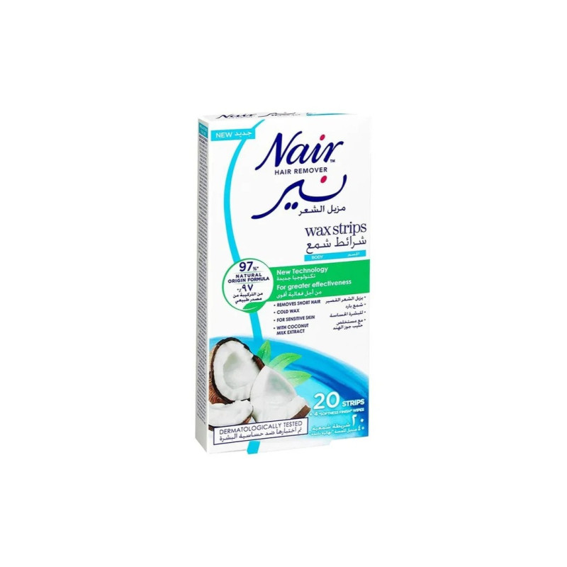 Nair Hair Remover Wax Strips Coconut 20S Hair RemovalWomenWaxing