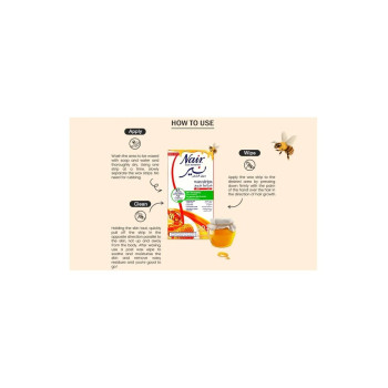 Nair Hair Remover Wax Strips Honey 20 Strips Hair RemovalWomenWaxing