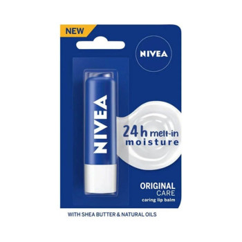 Nivea 24H Melt-In Moisture Lip Balm, Original Shea Butter Blue Lip Balm