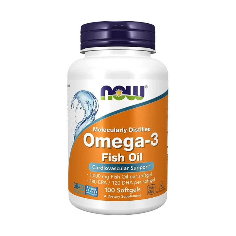 Now Foods Omega-3 Fish Oil 100 Softgels Dietary Supplements
