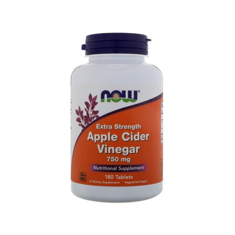 Now Foods Apple Cider Vinegar 750 Mg 180 Tablets Dietary Supplements