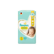 Pampers Premium Care Baby Diapers, Newborn, Size 1, 2 - 5 Kg, 50 Count - Helps Prevent Rashes