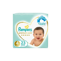 Pampers Premium Care Diapers, Size 4, 9-14 Kg, The Softest 23 Diaper And The Best Skin Protection