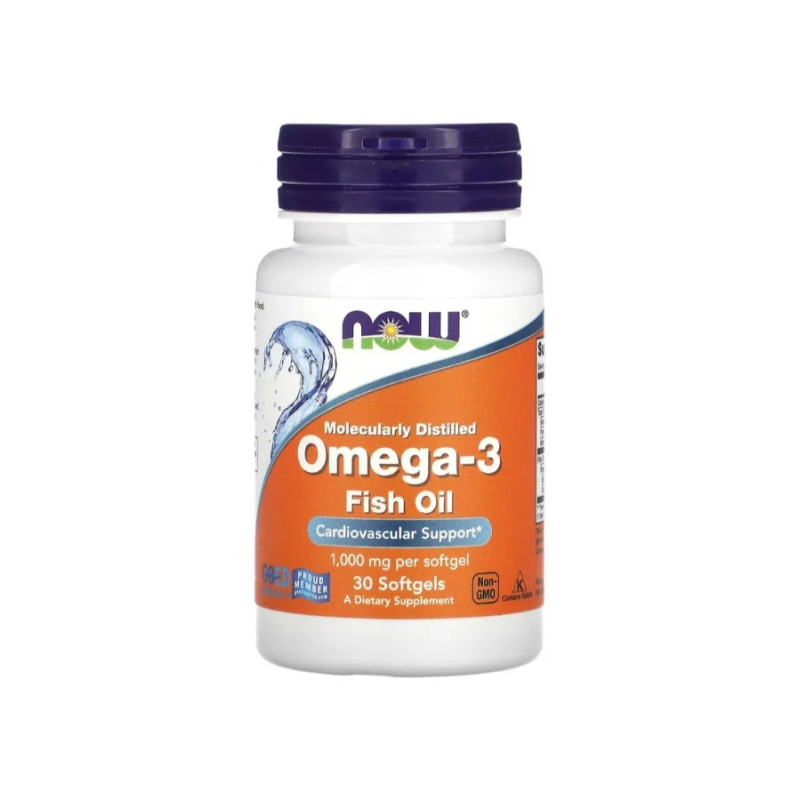 Now Foods Now Foods Molecularly Distilled Omega-3 Dietary Supplement 30 Softgels 180 Epa / 120 Dha