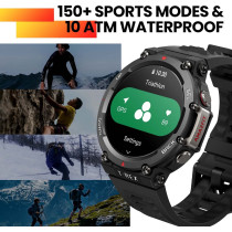 Amazfit T Rex 2 Smart Watch 1.39-Inch Amoled Display Real Time Navigation Gps Health & Fitness Tracker Sport Watch - Black/Gold