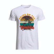 Al Amal Beach tishirt bring on the sunshine UNISEX, White