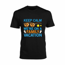 Al Amal Beach tishirt keep calm we are on family vacation UNISEX, Black