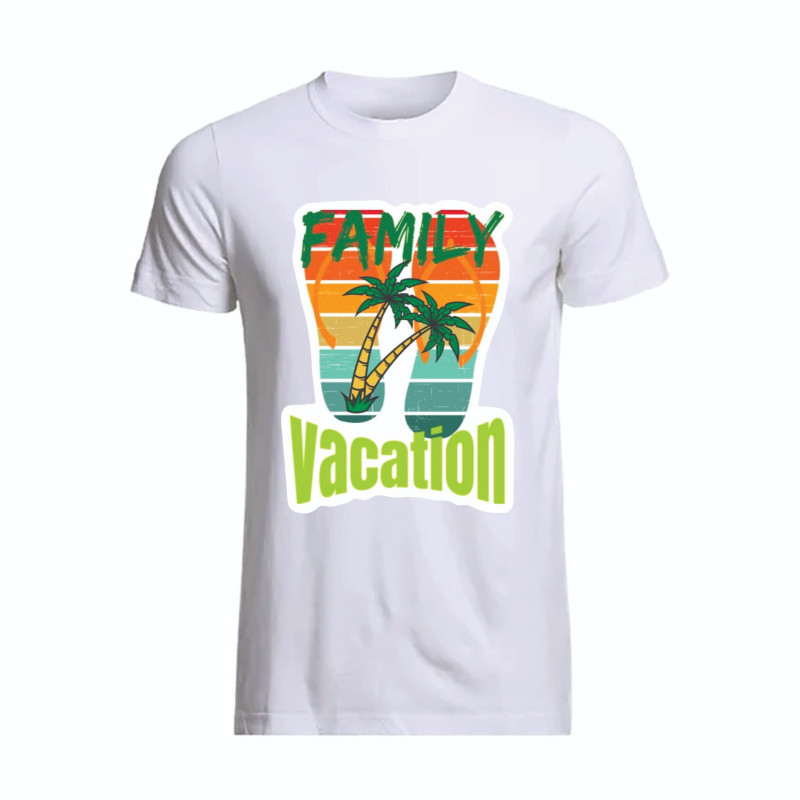 Al Amal Summer beach Family Vacation tishrt UNISEX, White