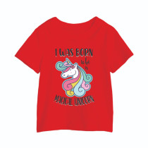 Al Amal Unicorn printed T-ishirt Girls, Red