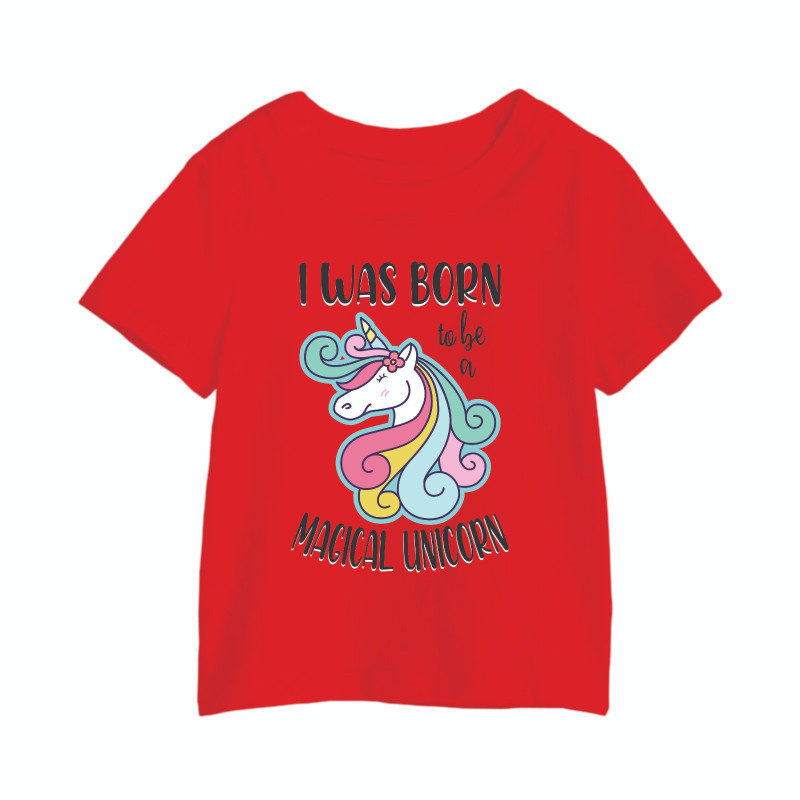 Al Amal Unicorn printed T-ishirt Girls, Red