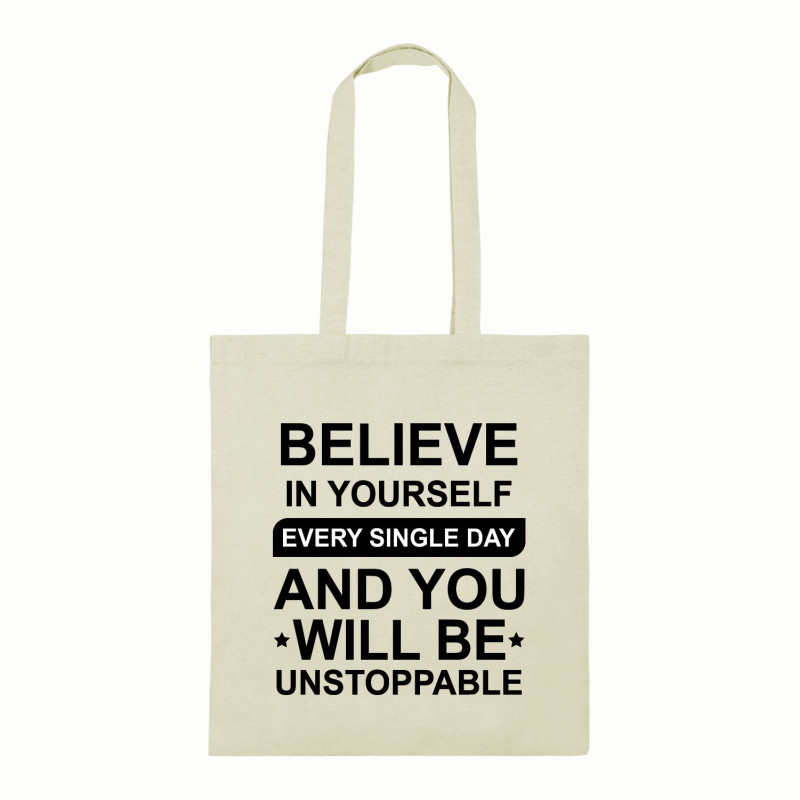 Al Amal Customised bag believe in yourself, Black