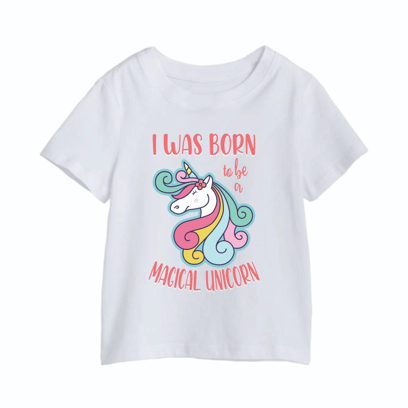 Al Amal Unicorn printed tishirt Girls, White
