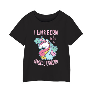 Al Amal Unicorn printed tishirt Girls, Black