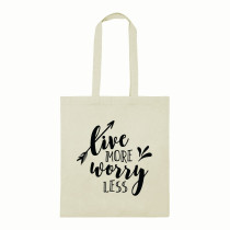 Al Amal Printed bag live more worry less, Black