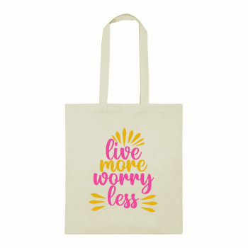 Al Amal Printed bag live more worry less, White