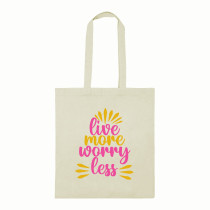 Al Amal Printed bag live more worry less, White