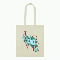Al Amal Printed Love tod bag, White