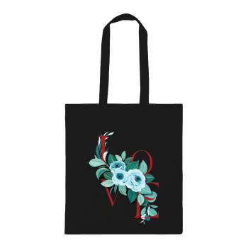 Al Amal Printed Love tod bag, Black