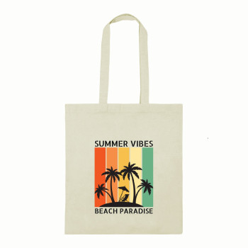 Al Amal Beach paradise Printed tod bag, White