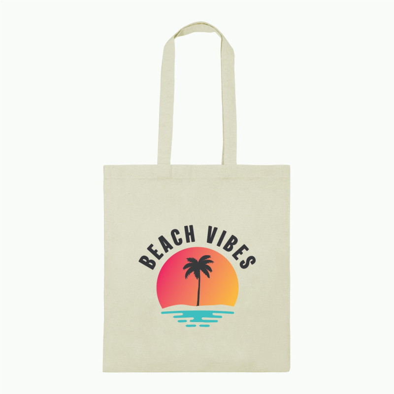 Al Amal Beach vibes printed Tod bag, White, (Standard)