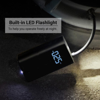 Xiaomi Air Pump, Portable Electric Air Inflator, Digital Led Light 2000Mah Lithium Black, 1003-105319-Hu03, Xm-Apump