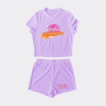 Al amal Barbie summer track suit(1 Designs) for Girls ( Purple )