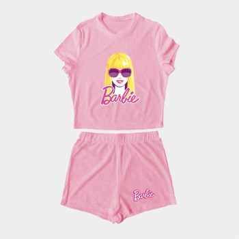 Al amal Barbie summer track suit(2 Designs) for Girls ( Pink )