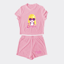 Al amal Barbie summer track suit(2 Designs) for Girls ( Pink )