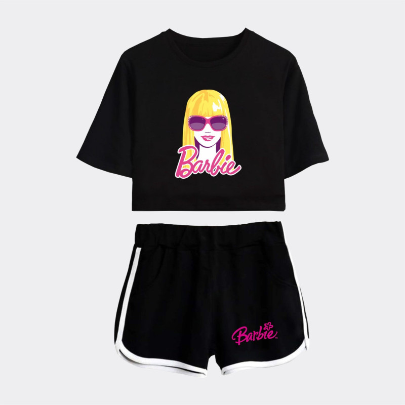 Al amal Barbie summer track suit(2 Designs) for Girls ( Black )