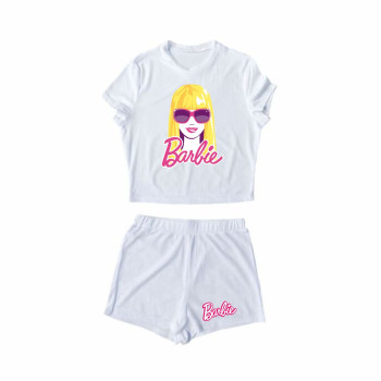 Al amal Barbie summer track suit(2 Designs) for Girls ( White )