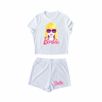 Al amal Barbie summer track suit(2 Designs) for Girls ( White )