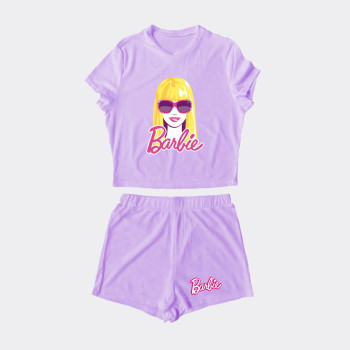 Al amal Barbie summer track suit(2 Designs) for Girls ( Purple )