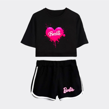 Al amal Barbie summer track suit(3 Designs) for Girls ( Black )