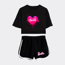 Al amal Barbie summer track suit(3 Designs) for Girls ( Black )